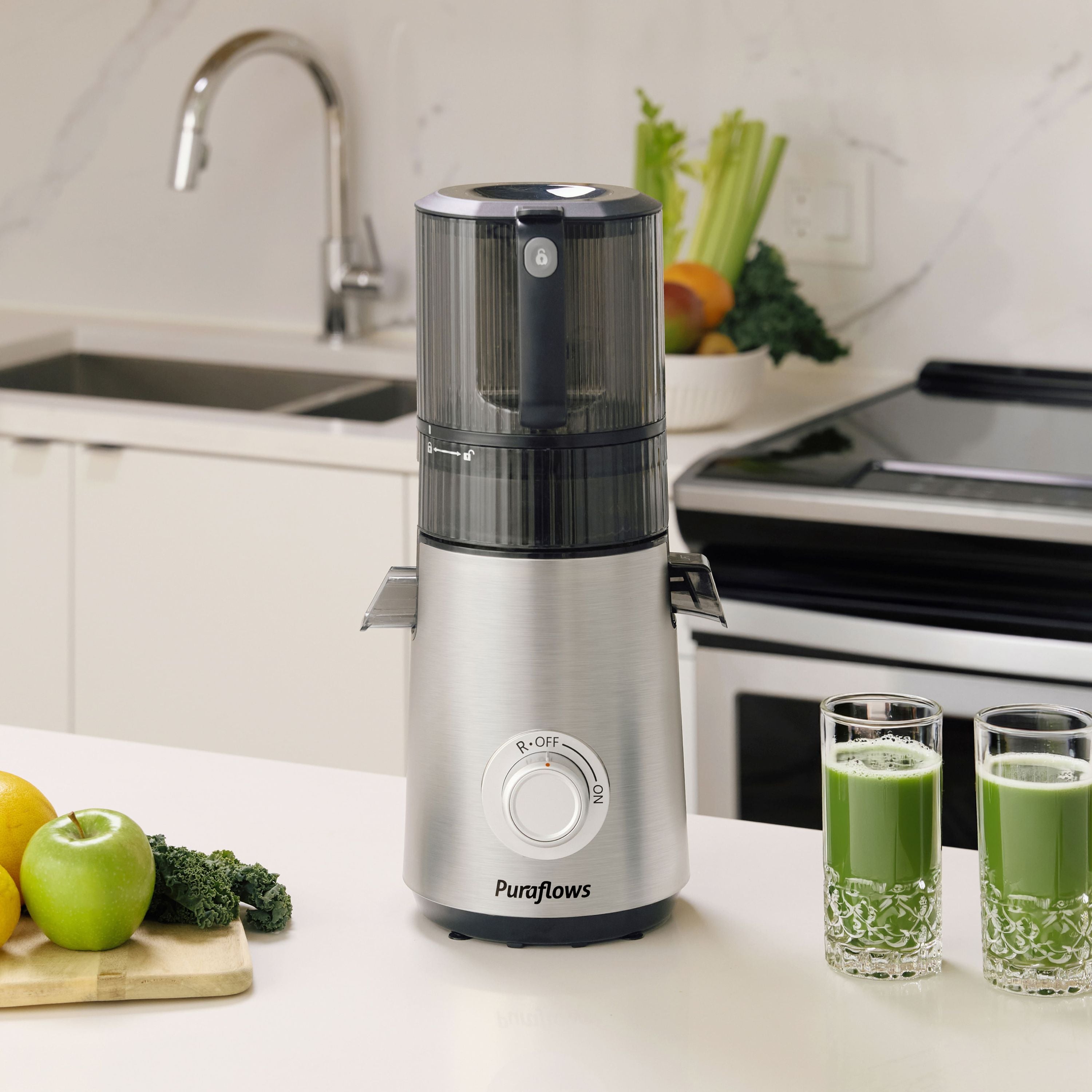 Puraflows Auramist cold press juicer